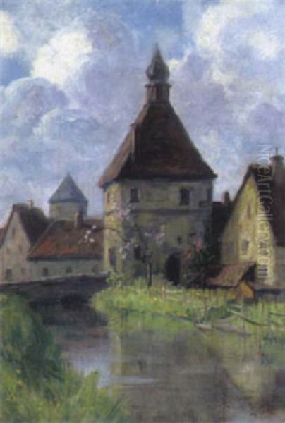 Turm Bei Dinkelsbuhl Oil Painting by Theodor Feucht