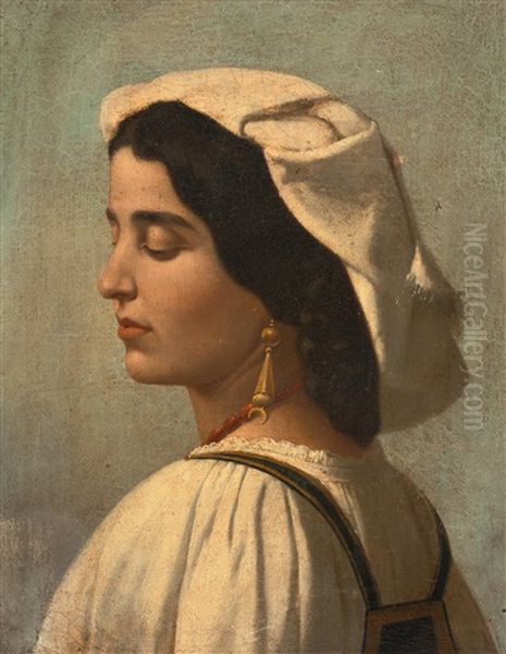 Bildnis Einer Romerin Oil Painting by Anselm Friedrich Feuerbach