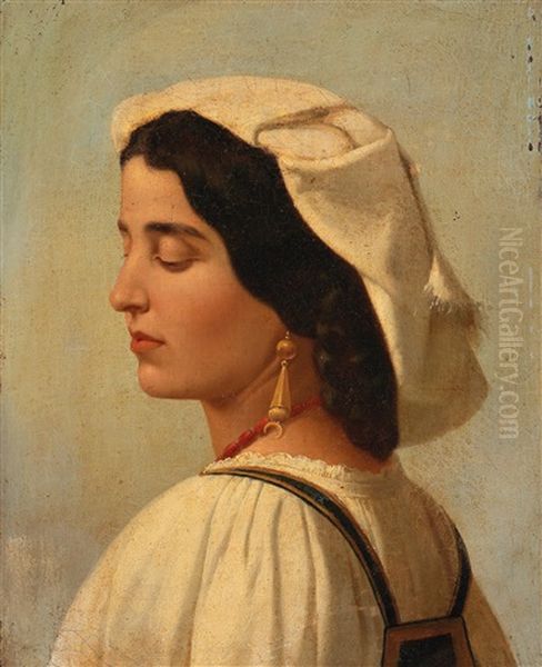 Portrait Of A Roman Woman Oil Painting by Anselm Friedrich Feuerbach