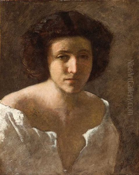 Portraitbuste Einer Jungen Frau Oil Painting by Anselm Friedrich Feuerbach