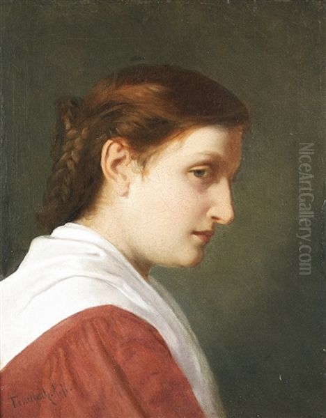 Portrait Of Young Woman Oil Painting by Anselm Friedrich Feuerbach