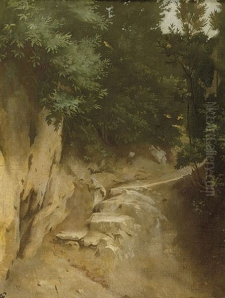 Rocky Path (study) Oil Painting by Anselm Friedrich Feuerbach