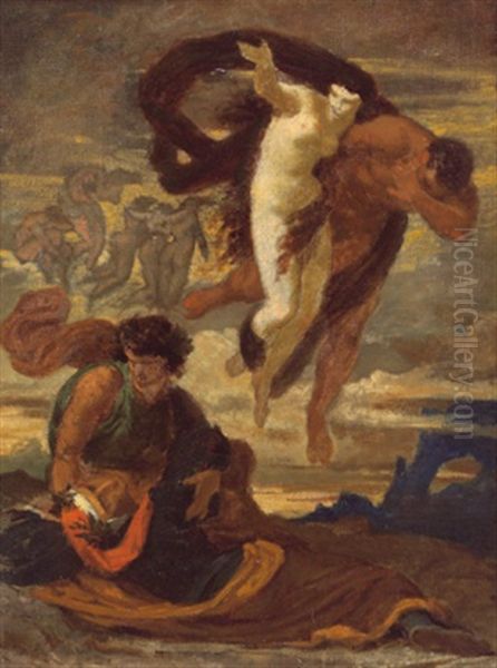 Dante Und Vergil In Der Unterwelt Oil Painting by Anselm Friedrich Feuerbach