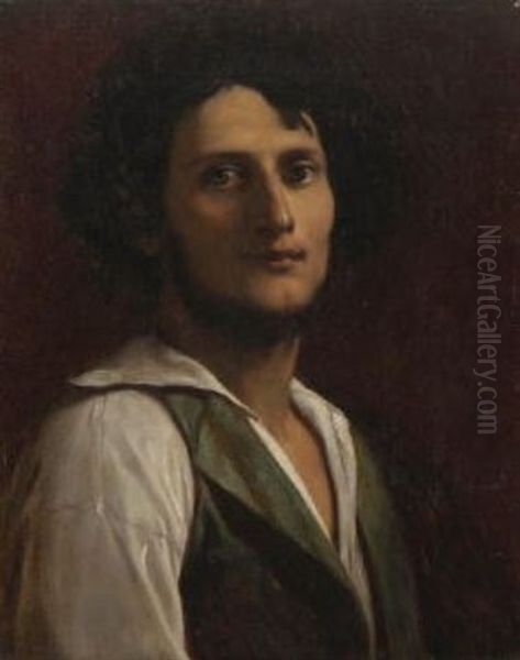 Bildnis Eines Jungen Italieners by Anselm Friedrich Feuerbach