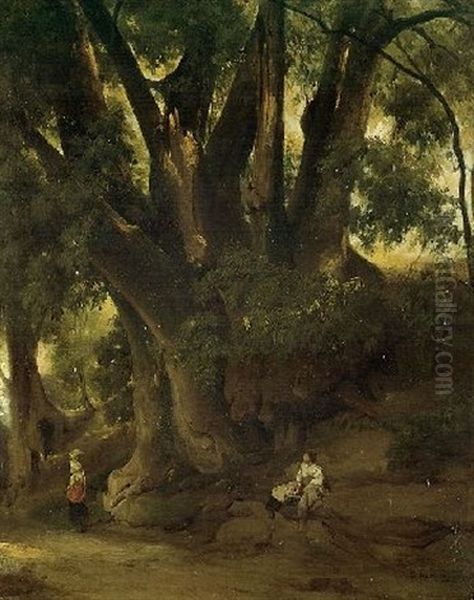 Italienische Landschaft Oil Painting by Anselm Friedrich Feuerbach