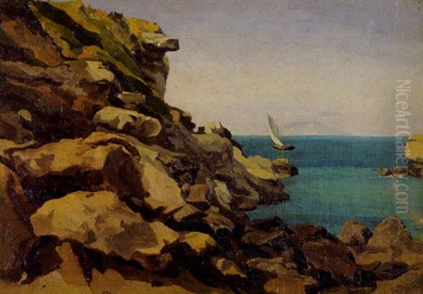 Die Kuste Von Sorrent Oil Painting by Anselm Friedrich Feuerbach