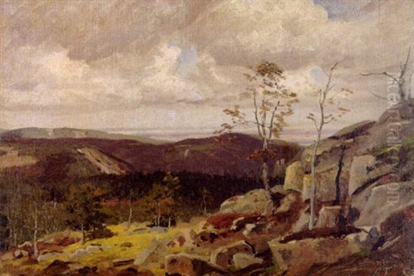 Blick Uber Eine Weite Hochgebirgslandschaft Oil Painting by Anselm Friedrich Feuerbach