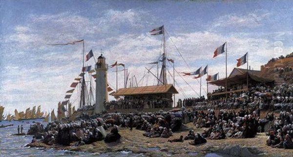 Regates A Cancale, Bretagne Oil Painting by Jacques Eugene Feyen