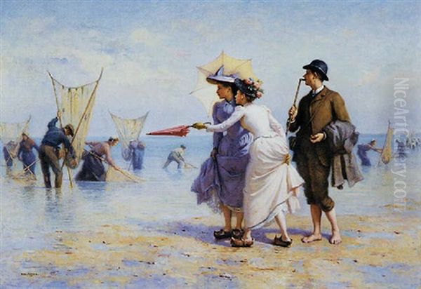 The Hunt For Shrimp Oil Painting by Jacques Eugene Feyen