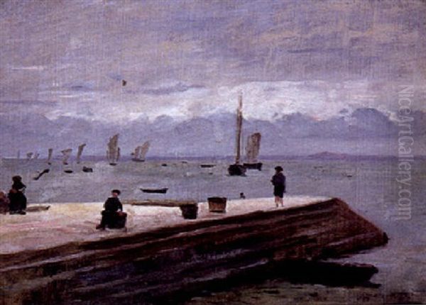 La Cale De Cancale Oil Painting by Jacques Eugene Feyen