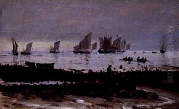 Les Regates A Cancale Oil Painting by Jacques Eugene Feyen