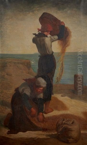 Les Vanneuses Oil Painting by Francois Nicolas Augustin Feyen-Perrin