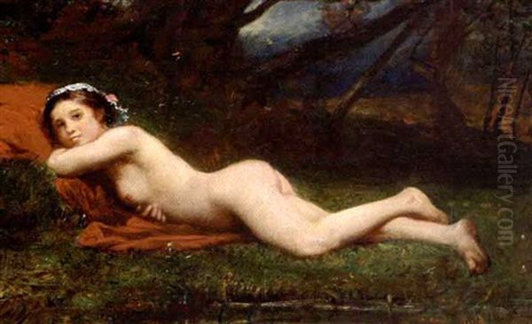 Model I Landskab Oil Painting by Francois Nicolas Augustin Feyen-Perrin