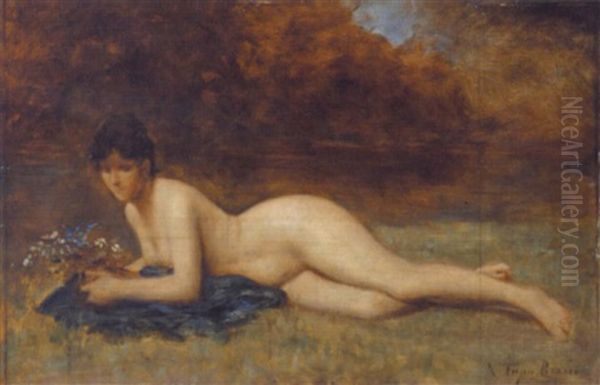 Femme Nue Allongee Oil Painting by Francois Nicolas Augustin Feyen-Perrin