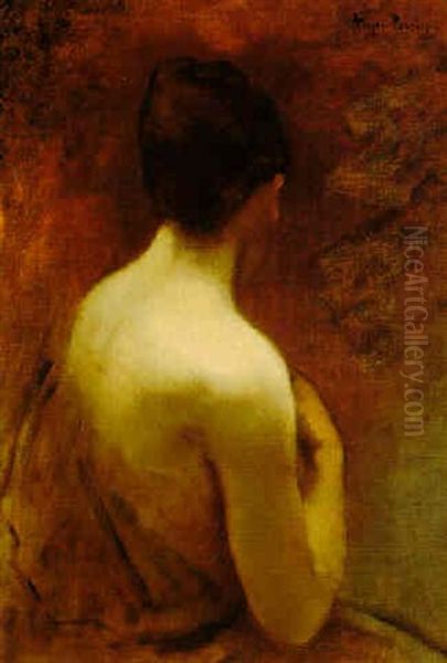 Study Of A Woman From The Back Oil Painting by Francois Nicolas Augustin Feyen-Perrin