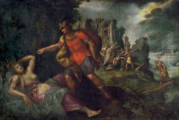 Die Geschichte Von Apollo Und Koronis: Tod Der Koronis Und Die Errettung Des Asklepios Durch Merkur Oil Painting by Paolo Fiammingo