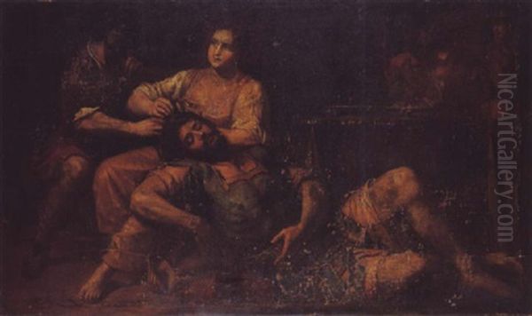 Samson Et Dalila Oil Painting by Domenico Fiasella