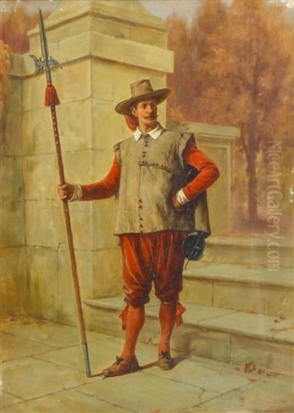 On Guard Oil Painting by Benjamin Eugene Fichel