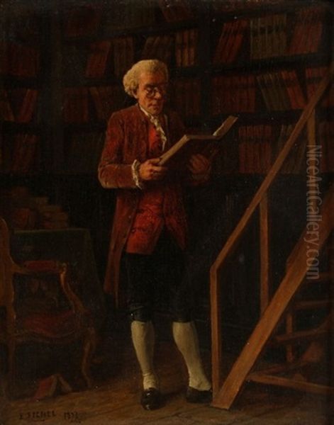 Le Bibliothecaire Oil Painting by Benjamin Eugene Fichel