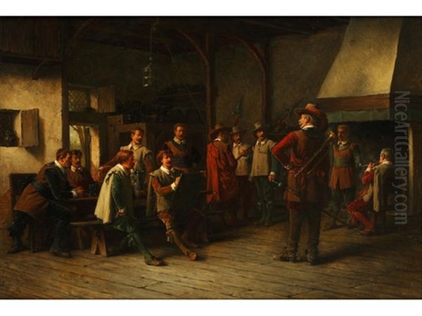 The Guards Room Oil Painting by Benjamin Eugene Fichel