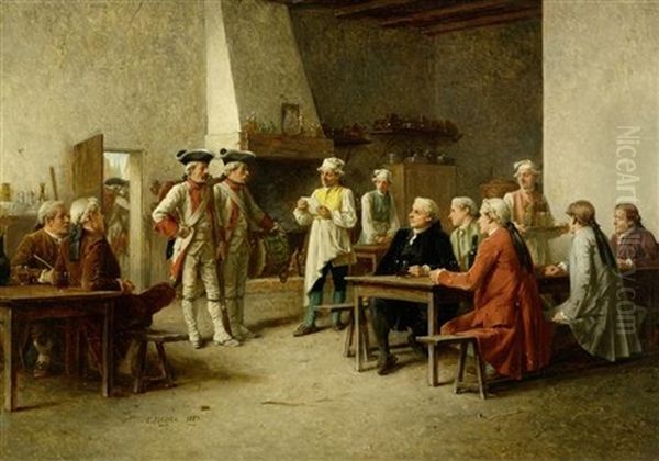 Billeting - Die Einquartierung Oil Painting by Benjamin Eugene Fichel