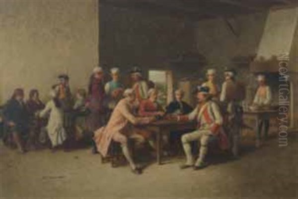 A La Taverne Oil Painting by Benjamin Eugene Fichel