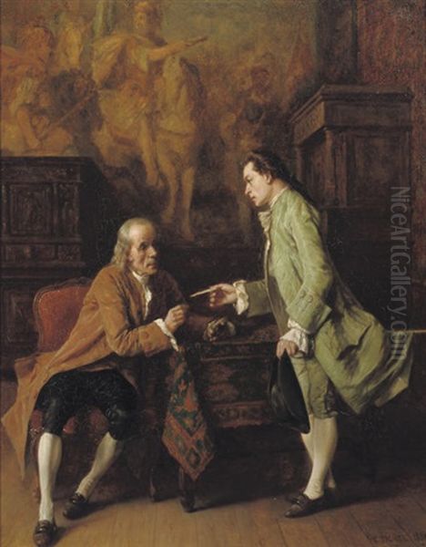 Delivering The Letter Oil Painting by Benjamin Eugene Fichel