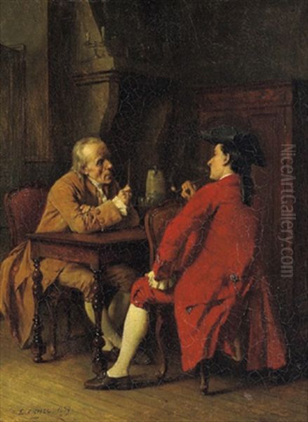 Konversation Oil Painting by Benjamin Eugene Fichel