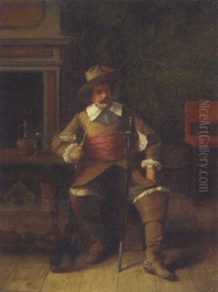 A Musketeer Oil Painting by Benjamin Eugene Fichel