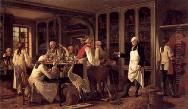 Daubenton Dans Son Laboratoire Oil Painting by Benjamin Eugene Fichel