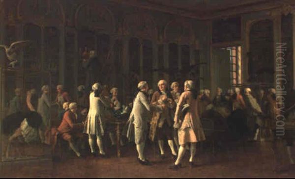 Un Gabinete De Historia Natural Del S Xviii Oil Painting by Benjamin Eugene Fichel