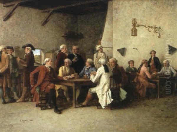 Le Club Oil Painting by Benjamin Eugene Fichel