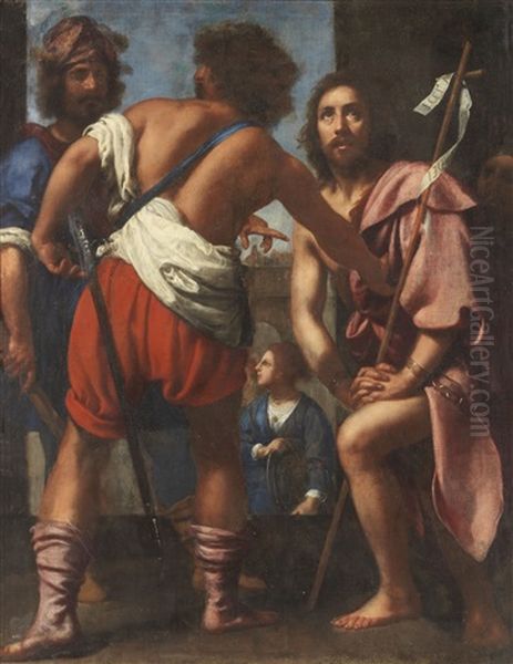 San Giovanni Battista In Attesa Del Martirio Dinanzi Ai Carnefici Oil Painting by Felice Ficherelli