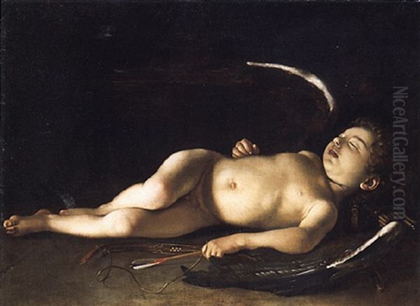 Cupid Sleeping Oil Painting by Orazio Fidani