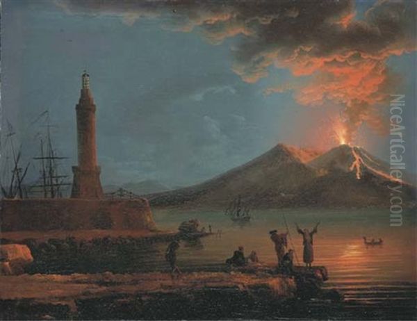 Eruption Du Vesuve Oil Painting by Francesco Fidanza