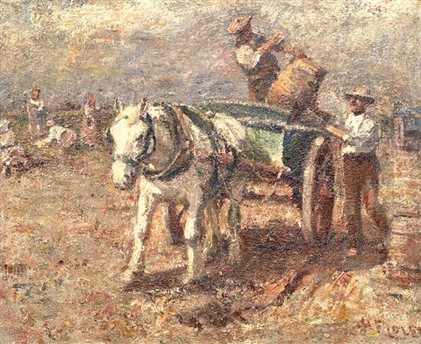 Loading The Cart Oil Painting by Harry Fidler