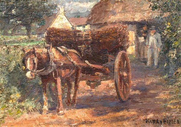 A Cartload Of Hurdles Oil Painting by Harry Fidler