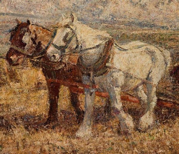 Harvesting Oil Painting by Harry Fidler