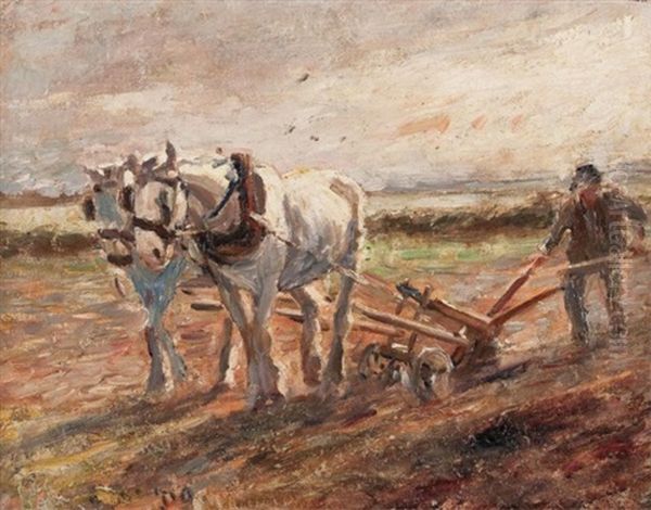 Working The Fields Oil Painting by Harry Fidler