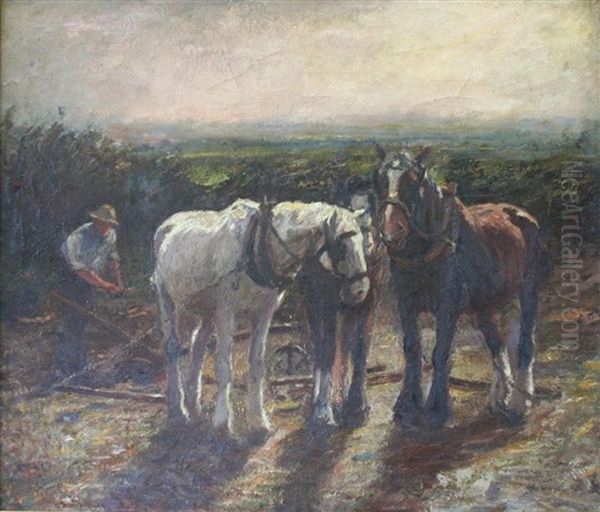 After Harvest Oil Painting by Harry Fidler