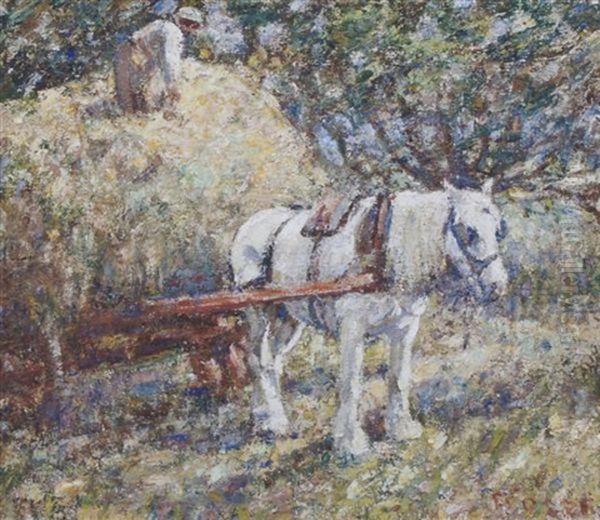 The Hay Cart Oil Painting by Harry Fidler