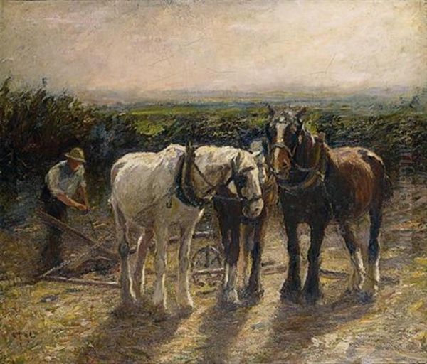 After Harvest Oil Painting by Harry Fidler