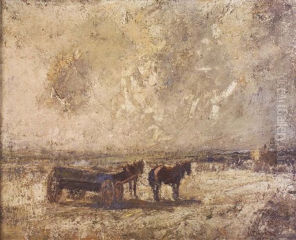 Harvest-time Oil Painting by Harry Fidler