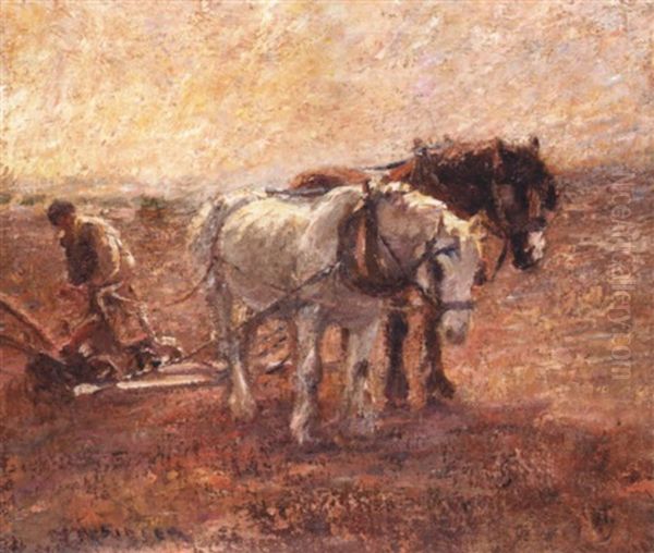 The Plough Team Oil Painting by Harry Fidler