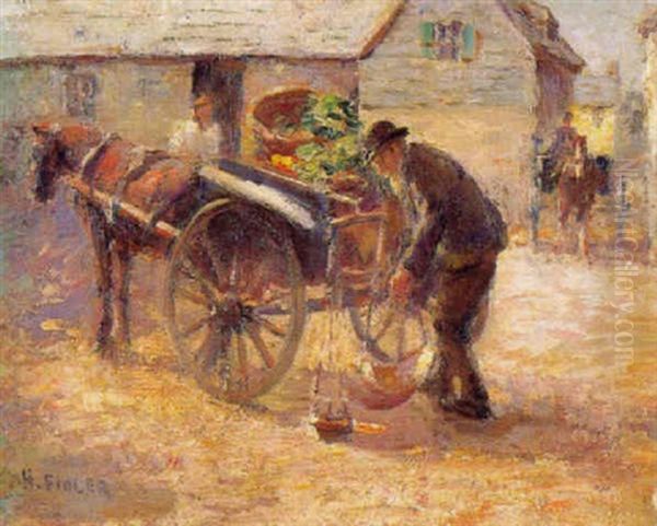 Loading The Cart Oil Painting by Harry Fidler