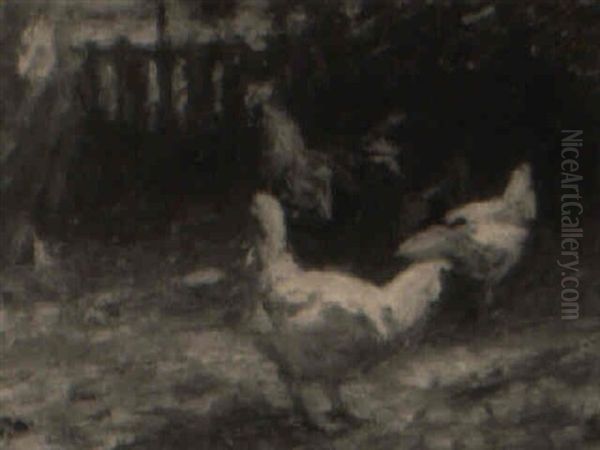 Poultry Oil Painting by Harry Fidler