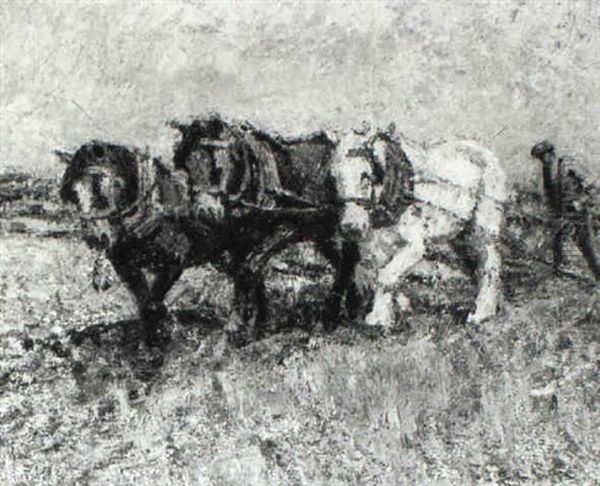 Ploughman Oil Painting by Harry Fidler