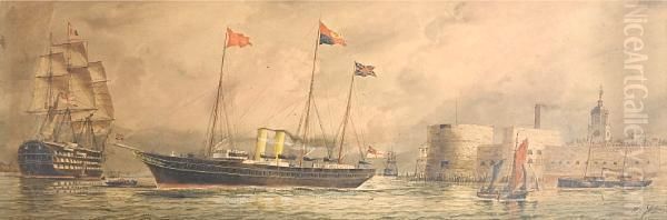 The Royal Yacht Oil Painting by William Edward Atkins