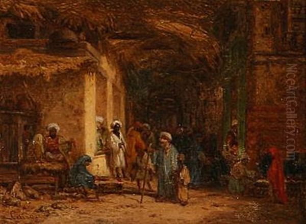 A Bazar Street In Cairo Oil Painting by Bernhard H. Fiedler