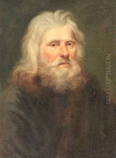 A Bearded Gentleman In A Fur-lined Coat Oil Painting by Johann Christian Fiedler